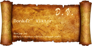 Donkó Viktor névjegykártya